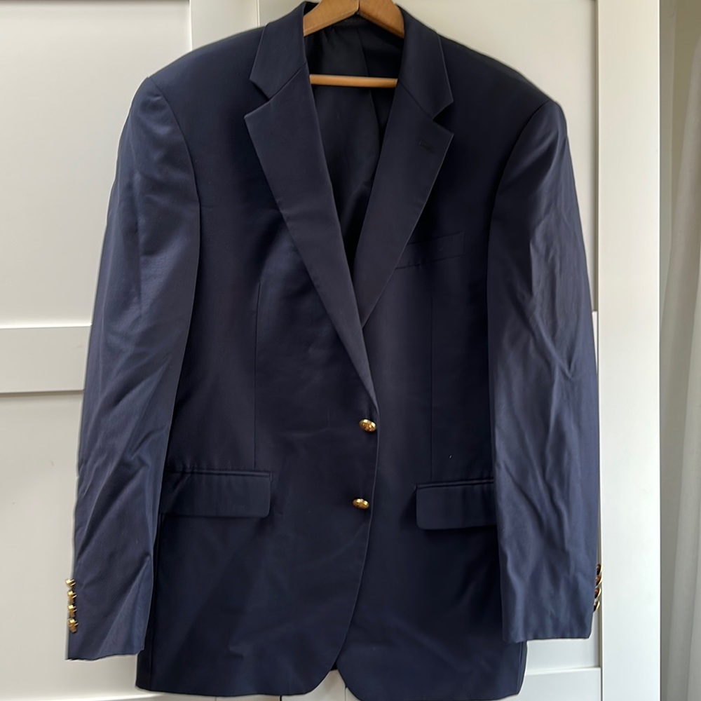 Men's Classic-Fit Wool Solid Blazer (40R, Navy)